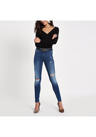 River Island Jean Amelie Super Skinny Bleu Déchiré