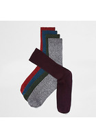 River Island Lot De Chaussettes Rouges à Côtes Et Torsades