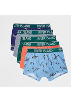 River Island Lot De Shorties Imprimé Safari Bleus