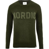 River Island Minimum - Pull « Nordic » Kaki