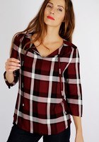 Blouse à Carreaux Rouge Femme Taille 1 - Scottage