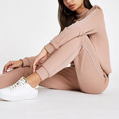 River Island Pantalon De Jogging Rose Clair à Strass