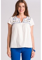 Blouse Brodée Blanc Femme Taille 5 - Scottage