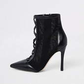 River Island Bottines à Talon Aiguille En Tulle Noir