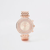 River Island Montre Façon Or Rose à Maillons Et Strass