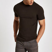 River Island T-shirt Ajusté Ras-du-cou Marron