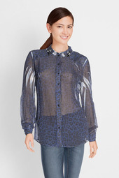 Chemise En Voile Imprimée Léopard