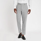 River Island Pantalon De Costume Skinny à Chevrons Gris