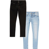 River Island Lot De Jeans Slim Noirs