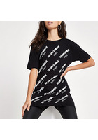 River Island T-shirt Imprimé « dominique » Noir