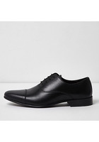 River Island Chaussures Oxford En Cuir Noir Avec Bout Rapporté