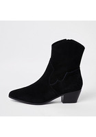 River Island Bottines En Daim Noires Style Western