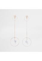 River Island Pendants D'oreilles Façon Or Rose