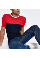 River Island T-shirt Ajusté Bleu Marine Colour Block