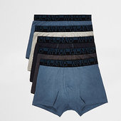 River Island Lot De Boxers Bleus Avec Bande Ri à La Taille