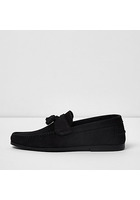 River Island Mocassins En Nubuck Noir à Pampilles