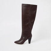 River Island Bottes Au Genou Marron à Talon Carré