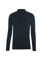 River Island Polo Ajusté Bleu Marine à Manches Longues