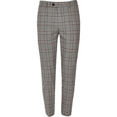 River Island Pantalon Court Ultra Skinny à Carreaux Gris