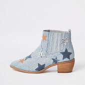 River Island Bottines à Imprimé étoiles Bleu Clair