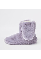 River Island Bottes Chaussons En Fausse Fourrure Grise Avec Oreilles De Lapin