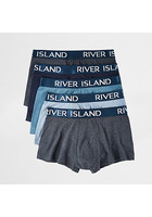 River Island Big & Tall - Lot De Boxers Bleus Taille Basse