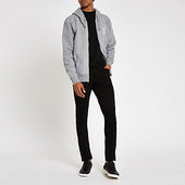 River Island Franklin & Marshall - Sweat à Capuche Gris Zippé Sur Le Devant