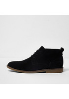 River Island Desert Boots En Daim Noir Coupe Large