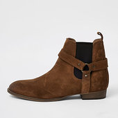 River Island Bottes Western En Daim Fauve