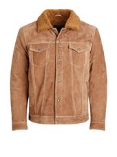 Jack & Jones Camionneur, Daim Véritable Veste Men Brown