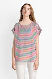 Blouse Rayures Tricolores Coupe Loose