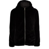 River Island Sweat à Capuche Zippé En Fausse Fourrure Noir