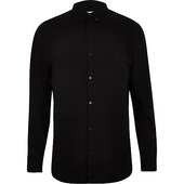 River Island Chemise Noire Boutonnée à Manches Longues