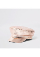 River Island Casquette Gavroche Or Rose Métallisé