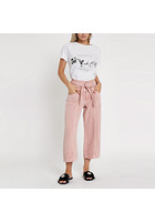 River Island Jupe-culotte En Jean Petite Rose Avec Ceinture