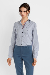 Chemisier Rayé Motifs Velours