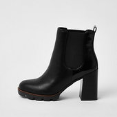 River Island Bottines Chelsea Noires à Semelle Crantée