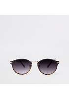 River Island Lunettes De Soleil Rondes Dorées Motif écailles De Tortue Marron