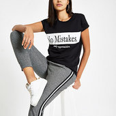 River Island T-shirt à Imprimé « No Mistakes » Noir