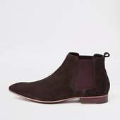 River Island Bottines Chelsea En Daim Marron Foncé