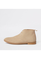 River Island Desert Boots En Daim Grège à œillets