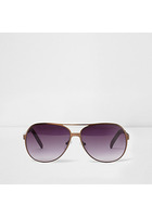 River Island Lunettes De Soleil Aviateur Couleur Bronze