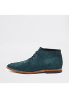 River Island Deserts Boots En Daim Bleu Canard