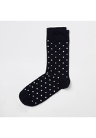 River Island Chaussettes à Motif Carrés Bleu Marine