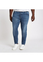 River Island Big And Tall - Eddy - Jean Skinny Bleu Moyen Délavé