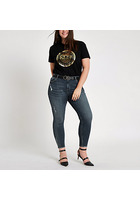 River Island Plus - Alannah - Jean Skinny Bleu à Taille Mi-haute