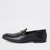 River Island Mocassins En Cuir Noir Avec Mors