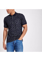 River Island Jack & Jones Premium - Polo à Imprimé Floral Bleu