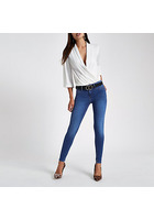 River Island Molly - Jegging En Jean Bleu Taille Mi-haute