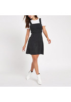 River Island Mini-robe Chasuble Rayée Noire Avec Ceinture à Anneau En D